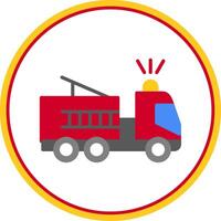 Fire Truck Flat Circle Icon vector