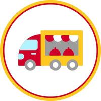 Food Truck Flat Circle Icon vector