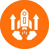 Rocket Multi Color Circle Icon vector