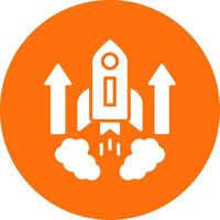 Rocket Multi Color Circle Icon vector