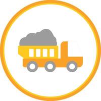 Dumper Truck Flat Circle Icon vector