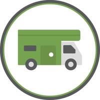 Camper Flat Circle Icon vector