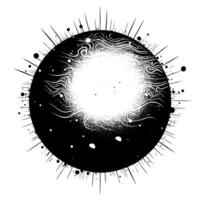 Black and White Illustration of the sun vector