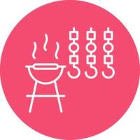 Bbq Multi Color Circle Icon vector