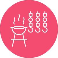 Bbq Multi Color Circle Icon vector