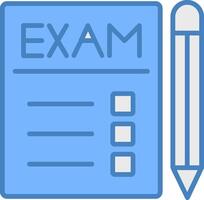 Exams Line Filled Blue Icon vector