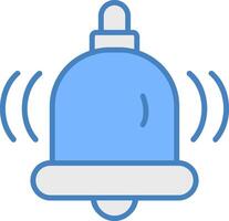 School Bell Line Filled Blue Icon vector