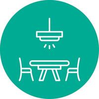 Dinner Table Multi Color Circle Icon vector