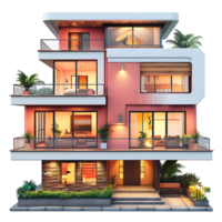 Modern bungalow on isolated background png