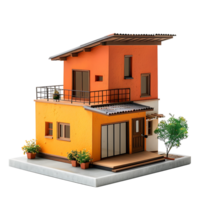 Duplex house on isolated transparent background png