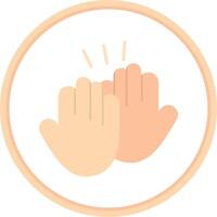 High Five Flat Circle Icon vector