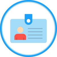 Id Card Flat Circle Icon vector