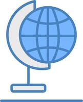 Globe Line Filled Blue Icon vector