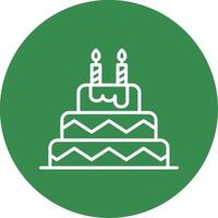 cumpleaños pastel multi color circulo icono vector