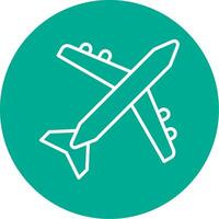 Aeroplane Multi Color Circle Icon vector