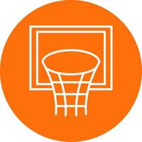 Basketball Hoop Multi Color Circle Icon vector