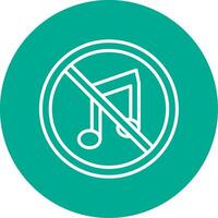 No Music Multi Color Circle Icon vector