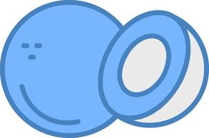 Coconut Line Filled Blue Icon vector