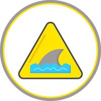 Warning Sign Flat Circle Icon vector