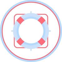 Rescue Buoy Flat Circle Icon vector