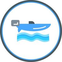 Speed Boat Flat Circle Icon vector