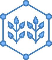 Connected Farming Line Filled Blue Icon vector