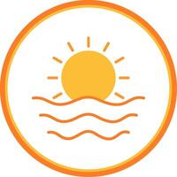 Sun Flat Circle Icon vector