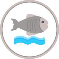 Flounder Flat Circle Icon vector