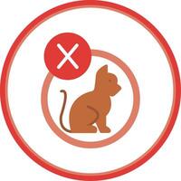 No mascotas permitido plano circulo icono vector