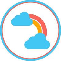 Rainbow Flat Circle Icon vector