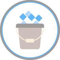 Ice Bucket Flat Circle Icon vector