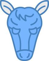 Horse Line Filled Blue Icon vector