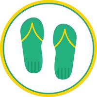 Flip Flops Flat Circle Icon vector