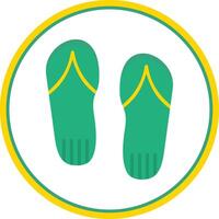 Flip Flops Flat Circle Icon vector