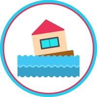 House Flat Circle Icon vector