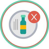 No Alcohol Flat Circle Icon vector