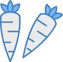 Carrots Line Filled Blue Icon vector