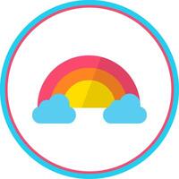 arco iris plano circulo icono vector