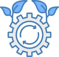 Sustainable Technology Line Filled Blue Icon vector