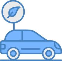 Zero Emission Line Filled Blue Icon vector