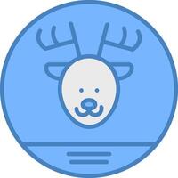 Fauna Line Filled Blue Icon vector