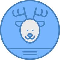 Fauna Line Filled Blue Icon vector