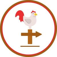 Chicken Flat Circle Icon vector