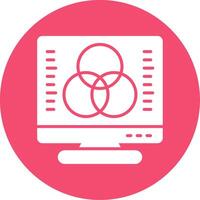 Desktop Computer Multi Color Circle Icon vector