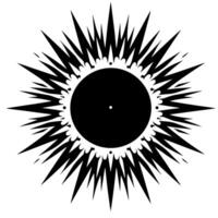 Black and White Illustration of the sun vector