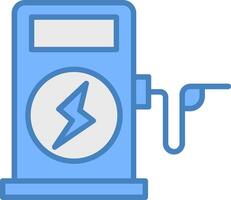 Eco Fuel Line Filled Blue Icon vector