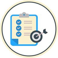 Goals Flat Circle Icon vector