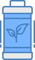 Eco Battery Line Filled Blue Icon vector