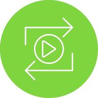 Replay Multi Color Circle Icon vector