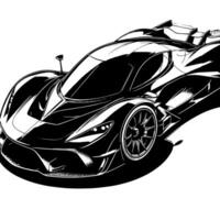 black and white illustration of a Hypercar Sports Car vector